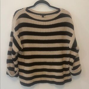 NWOT Ann Taylor Black and Cream Striped Sweater